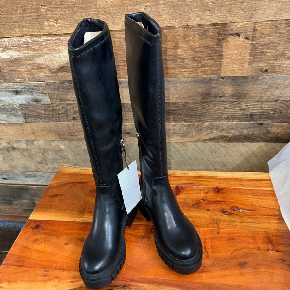 The Drop Platform Knee-High fashion Boots – Black – Kennedy NIB size 8 and 8.5